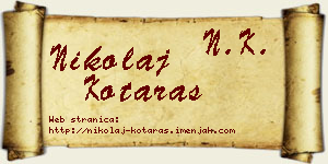 Nikolaj Kotaraš vizit kartica